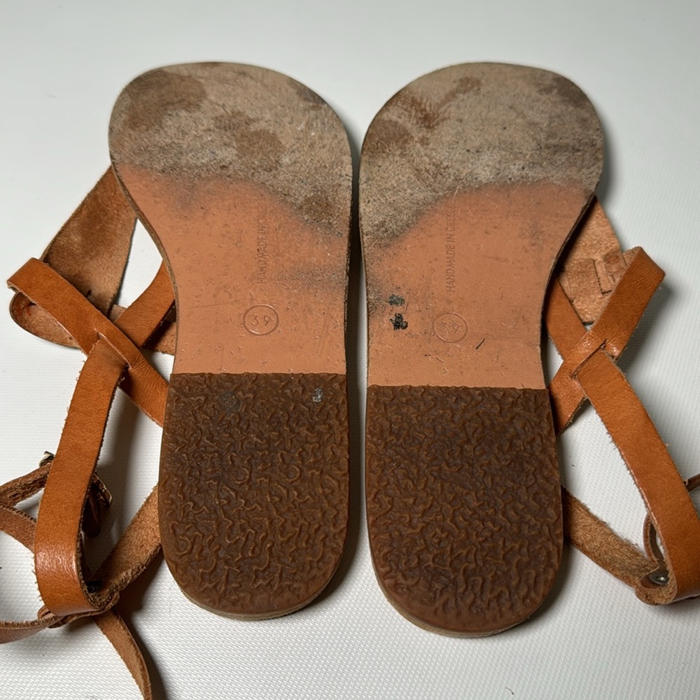 Ancient Greek T-Strap Sandals - sz 39 - Picture 6 of 7
